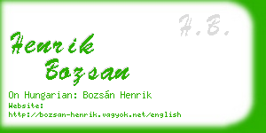 henrik bozsan business card